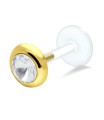 Pink Stone Labret Piercing PTFE LA-121